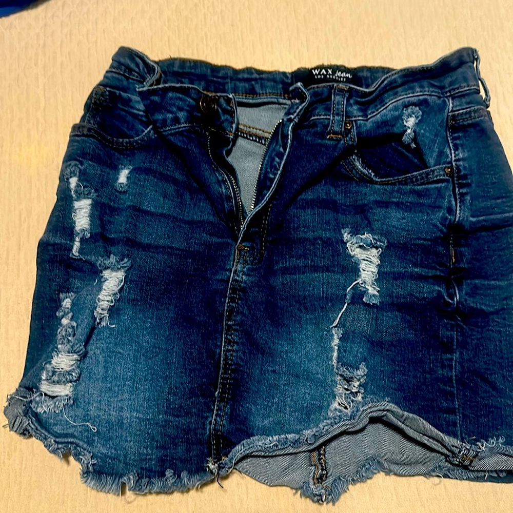Mini denim skirt . Worn once . Great condition